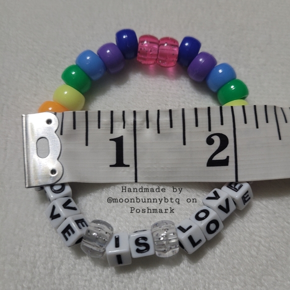 Handmade stacking bracelets "ally" LGBT pride 🏳️🌈 beaded kandi - Picture 8 of 9